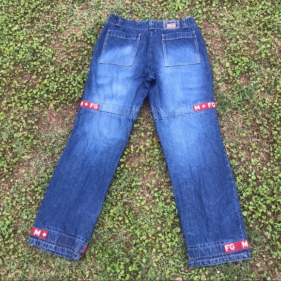 Vintage Marithé Francois Girbaud red strap jeans - Picture 2 of 4